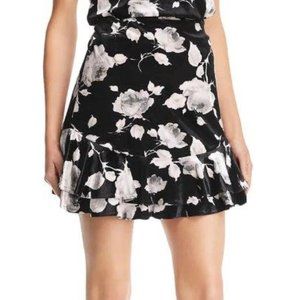 NWT Aqua  Floral Short Flounce Mini Skirt  - medium